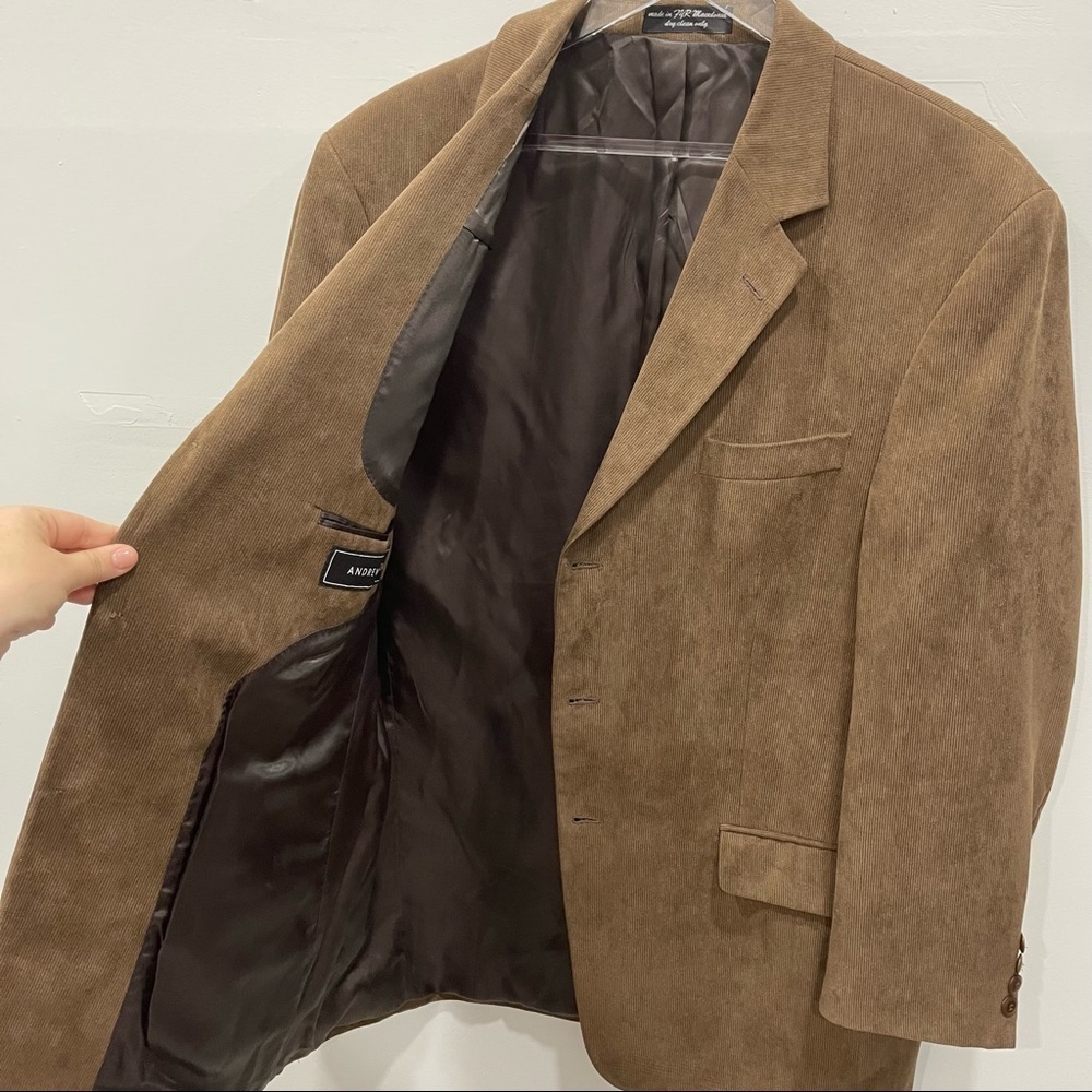 Andrew Fezza Brown 3-Button Blazer Jacket Soft 43R - Picture 8 of 8